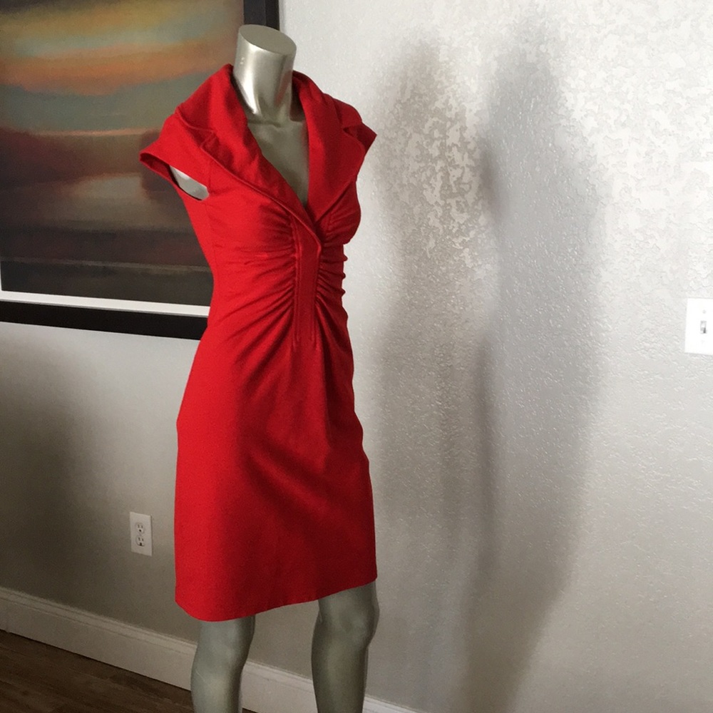 Red side zipper dress